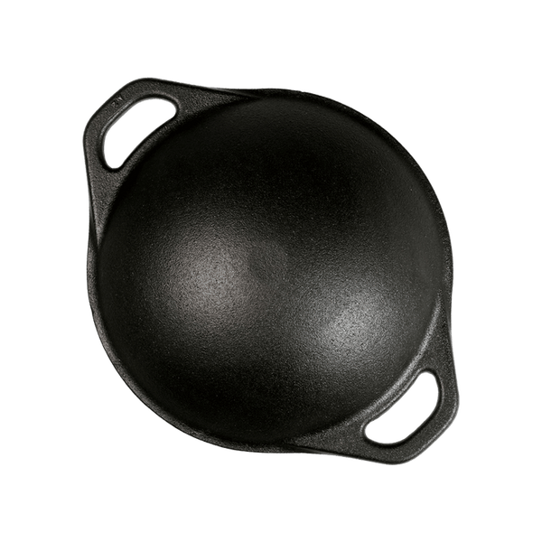 Cast Iron Appam Pan/Appachetty/Palappam Pan with Glass Lid (10 Inch / 27.50 cm) - Dynamic Cookwares 