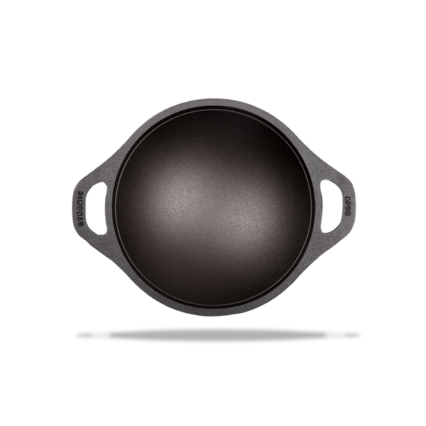 Cast Iron Appam Pan/Appachetty/Palappam Pan with Glass Lid (8 Inch / 22.05 cm) - Dynamic Cookwares