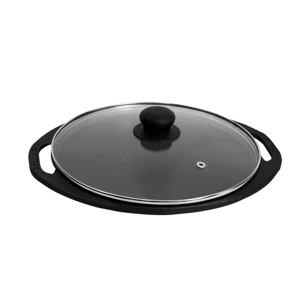 Premium Cast Iron Dosa/Roti/Pizza Tawa with Glass Lid (12.5 Inch/32.80 cm) - Dynamic Cookwares