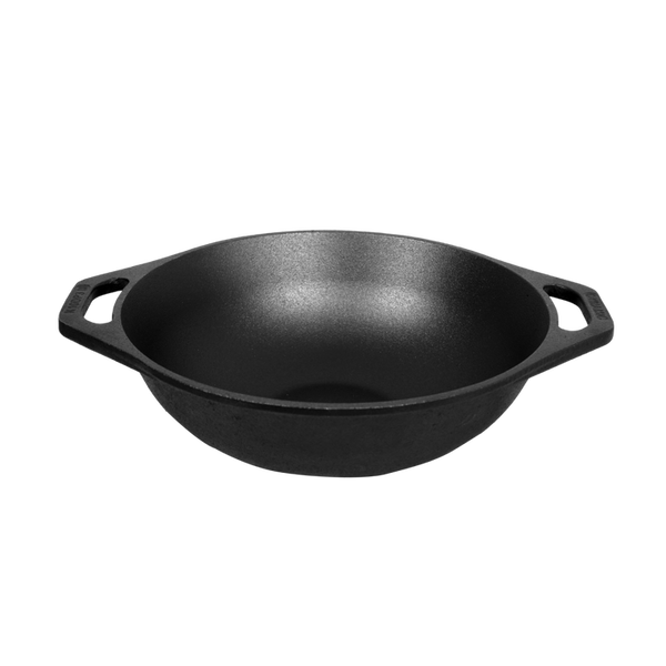 Cast Iron Kadai Wok with Glass Lid (8 Inch/21.85 cm) - Dynamic Cookwares