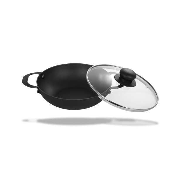Carbon Steel Kadai with Lid (8 Inch/21 cm) - Dynamic Cookwares