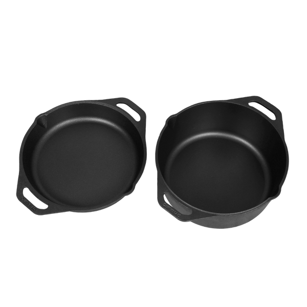 Ultra Premium Cast Iron 2 IN 1 Dutch Oven (10 Inch/27.60 cm) - Dynamic Cookwares
