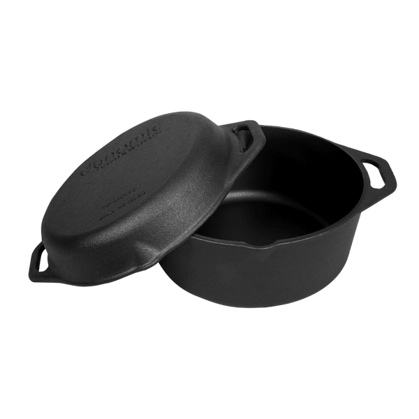 Ultra Premium Cast Iron 2 IN 1 Dutch Oven (10 Inch/27.60 cm) - Dynamic Cookwares