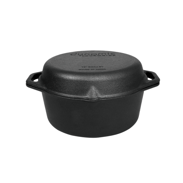 Ultra Premium Cast Iron 2 IN 1 Dutch Oven (10 Inch/27.60 cm) - Dynamic Cookwares