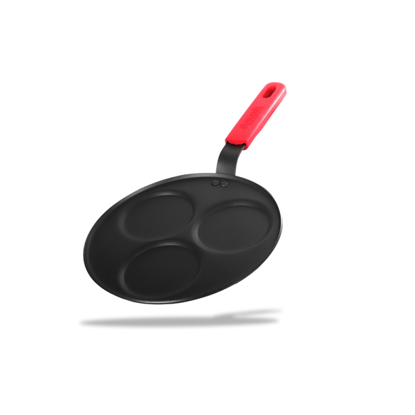 Carbon Steel Uthappam Pan with Lid (26.2cm) | Pre-Seasoned, Naturally Non-stick, 100% Toxin-Free & Chemical Free Uttappam Tawa with Lid
