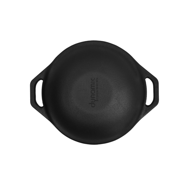 Dynamic Cookwares Buy 10 Inch Cast Iron Kadai with Lid Online | Non-stick Wok
