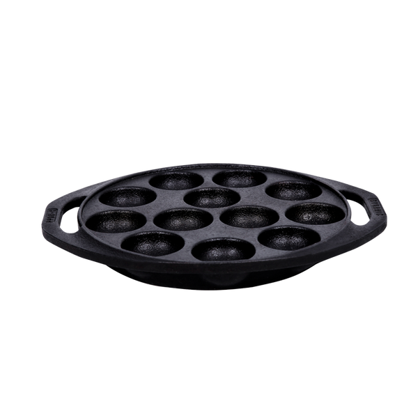 Cast Iron 12 Cavity Paniyaram Pan - Dynamic Cookwares