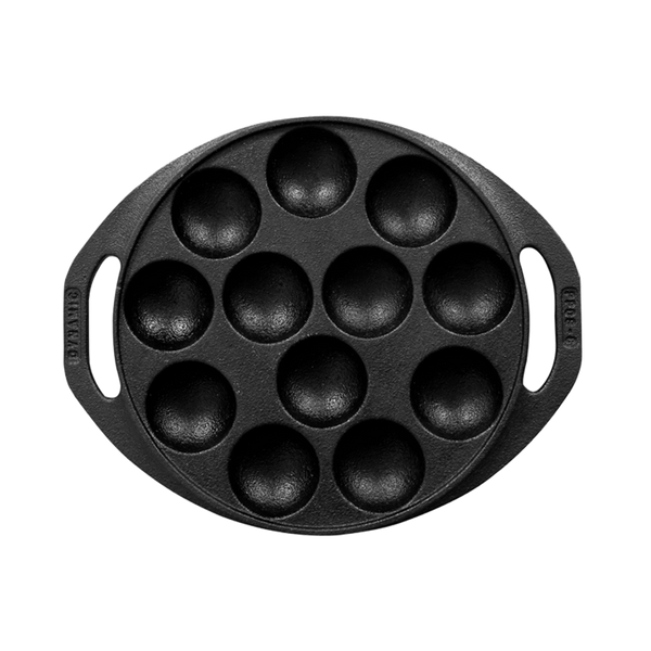 Cast Iron 12 Cavity Paniyaram Pan - Dynamic Cookwares