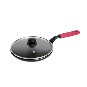 Carbon Steel Dosa Pan/Tawa 11 Inch - Flat With Glass Lid - Dynamic Cookwares